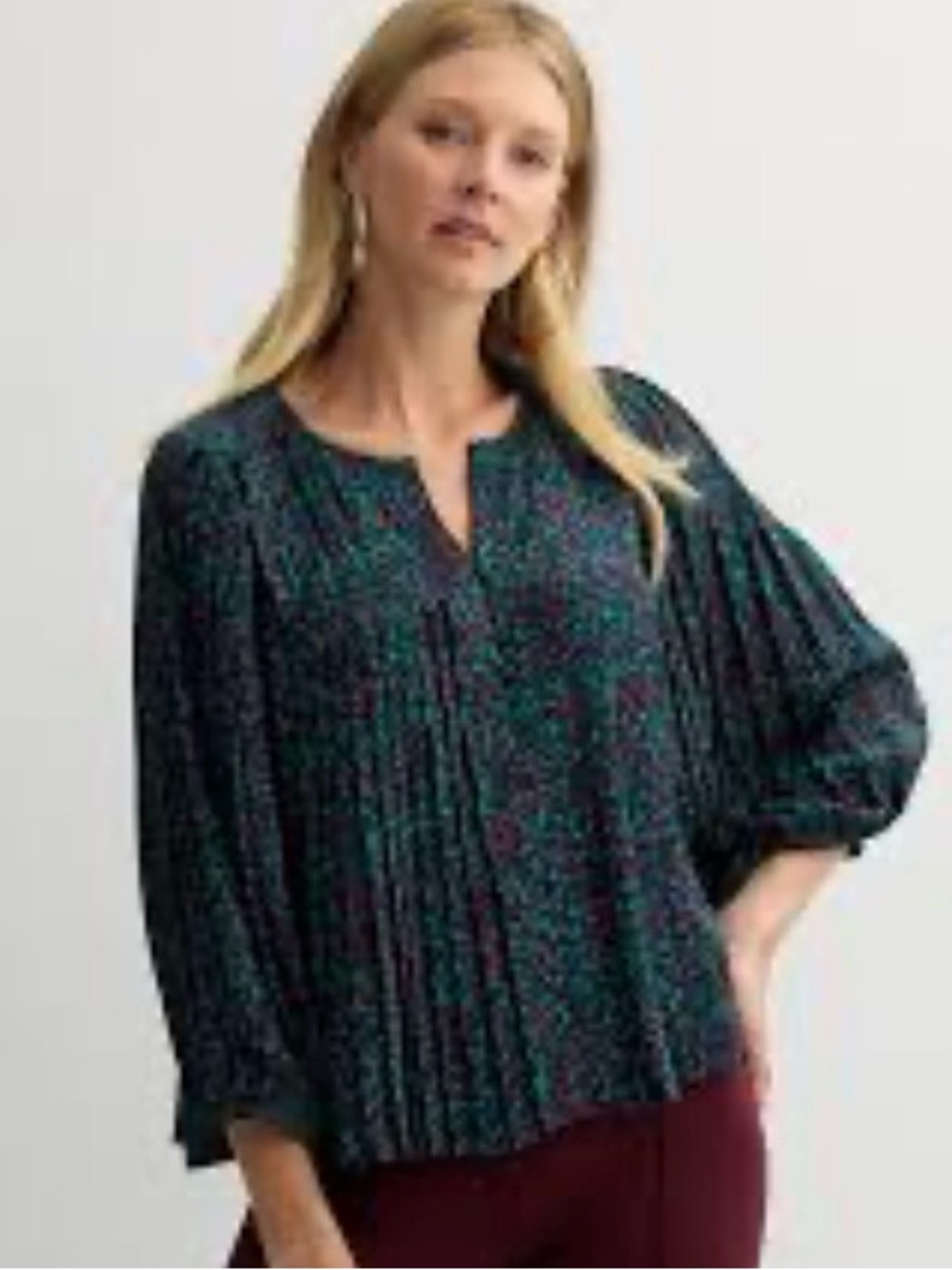 NINE WEST Cottagecore Peasant Blouse XXL Romantic Coastal Grandma Boho Flowy Top